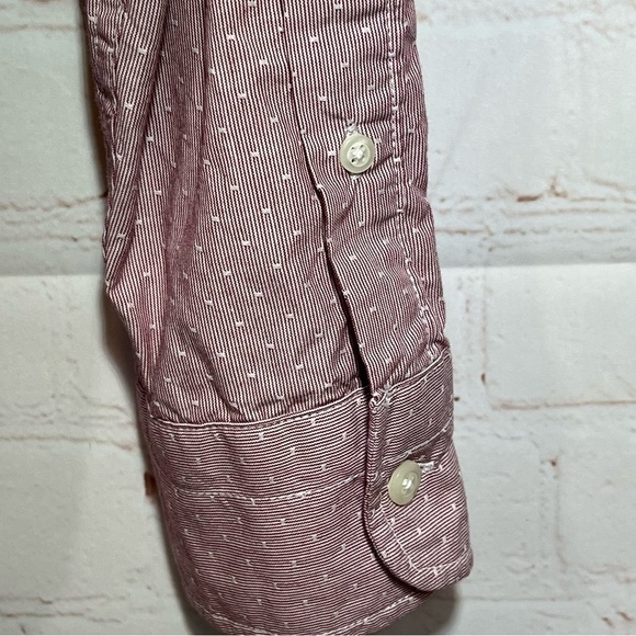 Gap Dress Shirt Mens Size Large Purple Polka Dot Long Sleeve Button Up Slim Fit - Picture 7 of 8